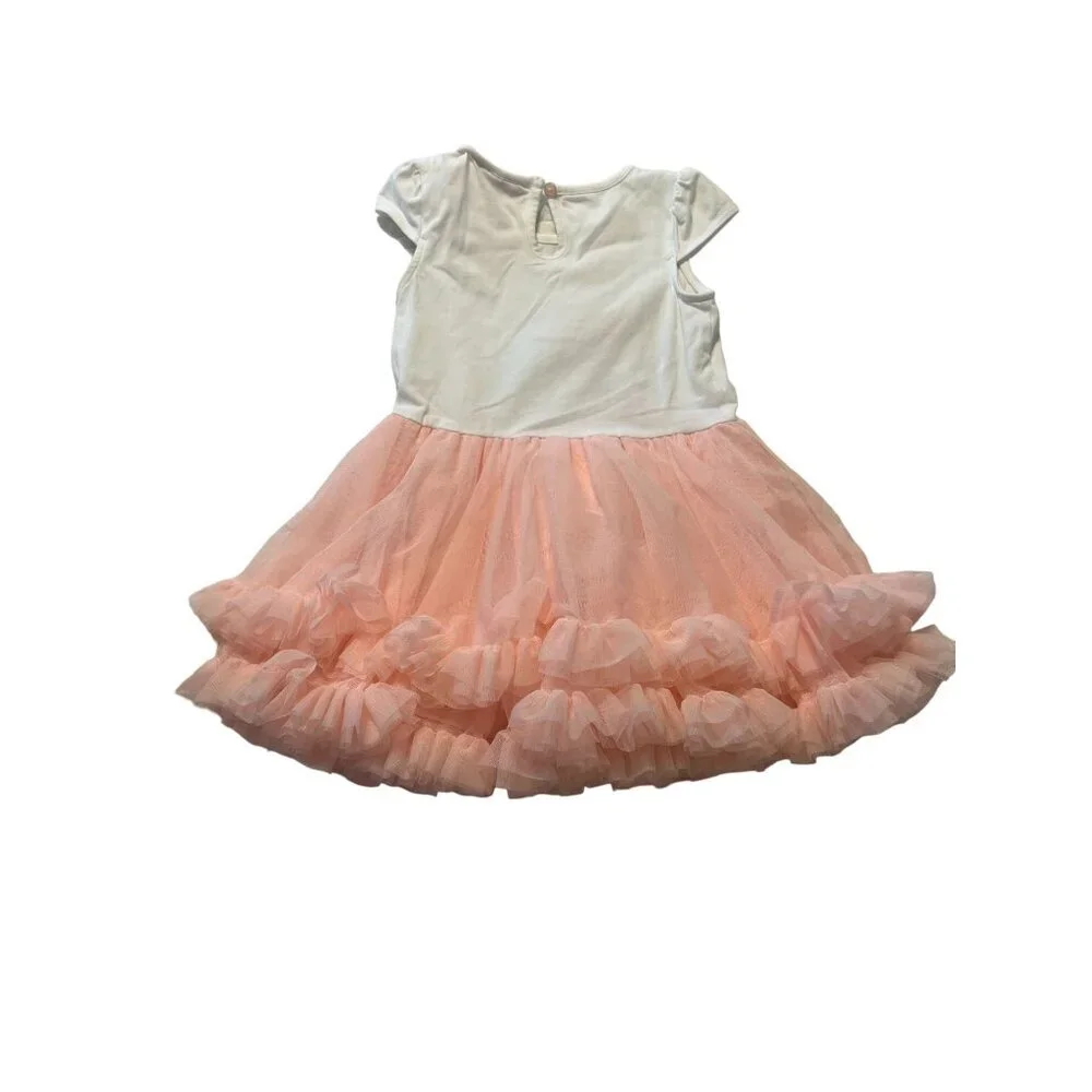 Gillian's Closet Toddler Girls Size 2 Flamingo Tutu Dress graphic front, glitter